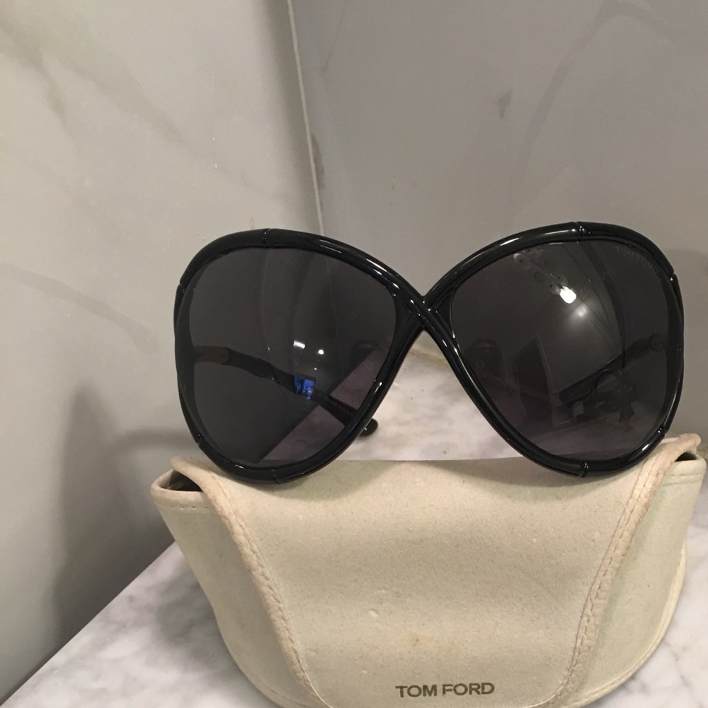 TOM FORD WOMENS SUNGLASSES-AUTHENTIC-BLACK BAMBOO